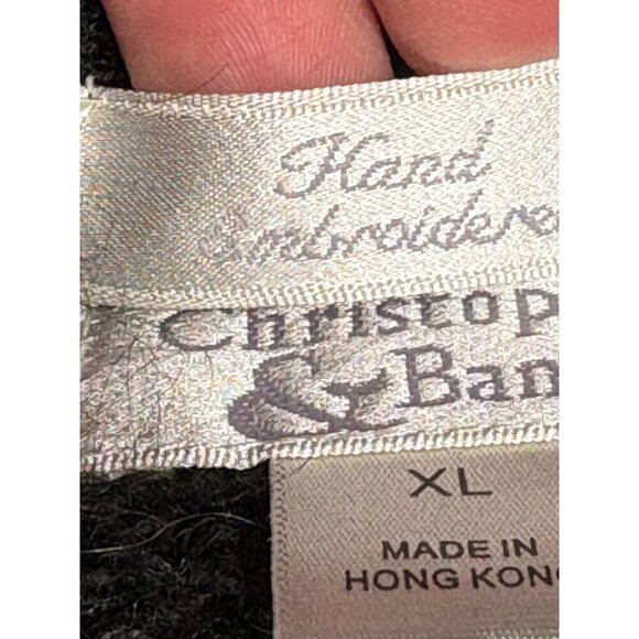 Christopher & Banks XL Patchwork Knit Vest Hand Embroidered Mohair Blend Women's - Picture 9 of 10